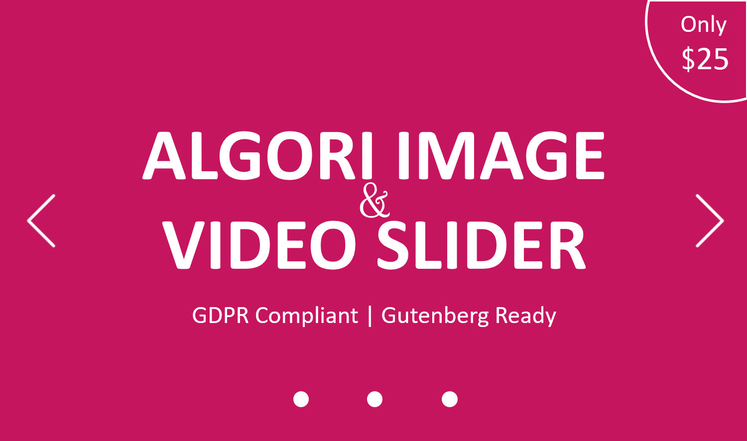Algori Video and Image Slider Pro for WordPress Gutenberg