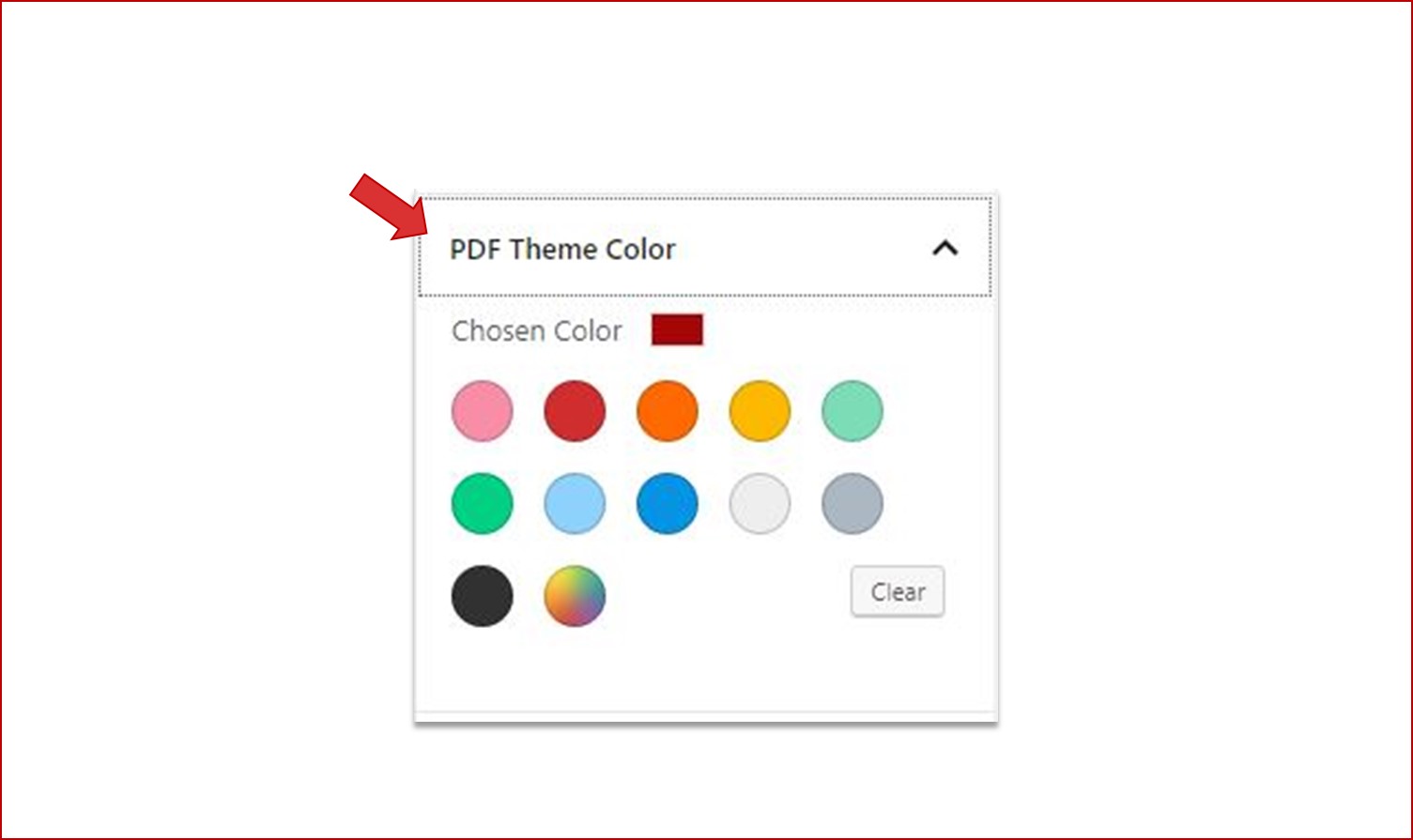 Setting PDF viewer theme color using Gutenberg color palette
