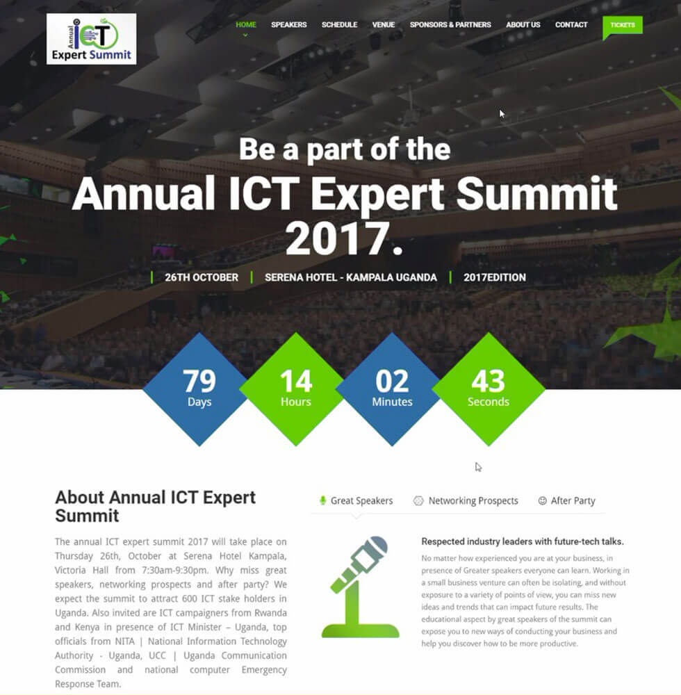 Annual ICT Expert Summit Website